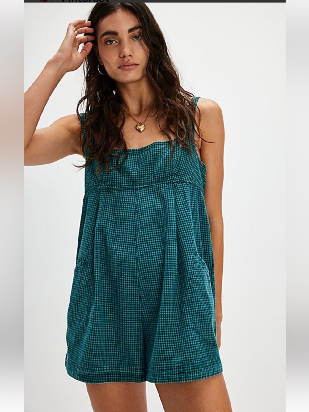 Free People Billie Plaid Romper